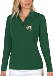 Antigua Boston Celtics Womens Green Tribute Long Sleeve Polo Shirt