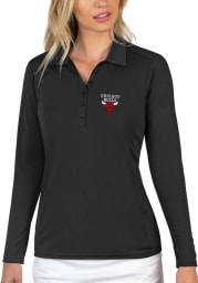 Antigua Chicago Bulls Womens Black Tribute Long Sleeve Polo Shirt