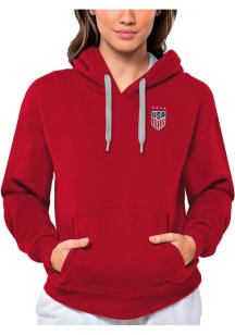 Antigua USWNT Womens Red Victory Hooded Sweatshirt