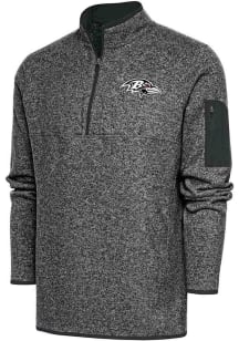 Antigua Baltimore Ravens Mens Grey Metallic Logo Fortune Big and Tall 1/4 Zip Pullover
