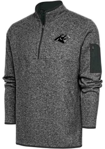 Antigua Carolina Panthers Mens Grey Metallic Logo Fortune Big and Tall 1/4 Zip Pullover
