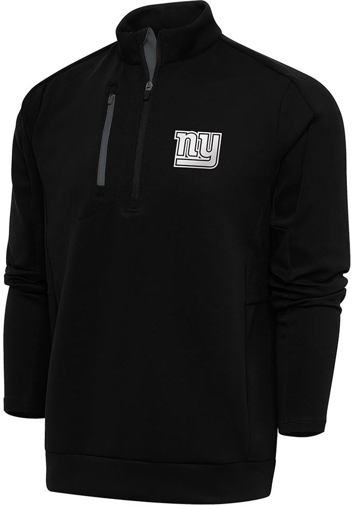 Antigua New York Giants Black Metallic Logo Generation Big and Tall 1/4 Zip Pullover, Black, 90 % Polyester / 10% SPANDEX, Size XLT, Rally House