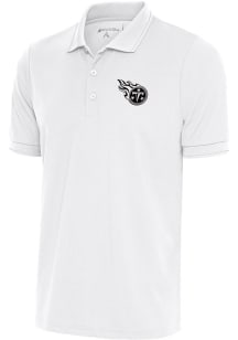 Antigua Tennessee Titans White Metallic Logo Affluent Big and Tall Polo