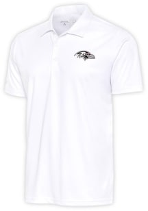 Antigua Baltimore Ravens White Metallic Logo Tribute Big and Tall Polo