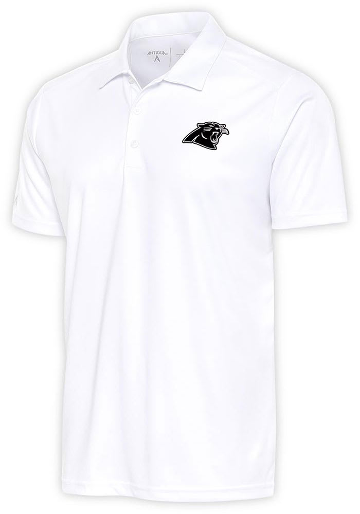 Men's Antigua Black/Steel Carolina Panthers Nova Polo