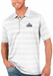 Antigua Los Angeles Clippers Mens White Compass Short Sleeve Polo