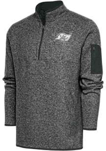 Antigua Tampa Bay Buccaneers Mens Grey Metallic Logo Fortune Long Sleeve 1/4 Zip Pullover