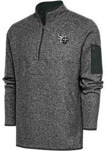 Antigua Tennessee Titans Mens Grey Metallic Logo Fortune Long Sleeve 1/4 Zip Pullover