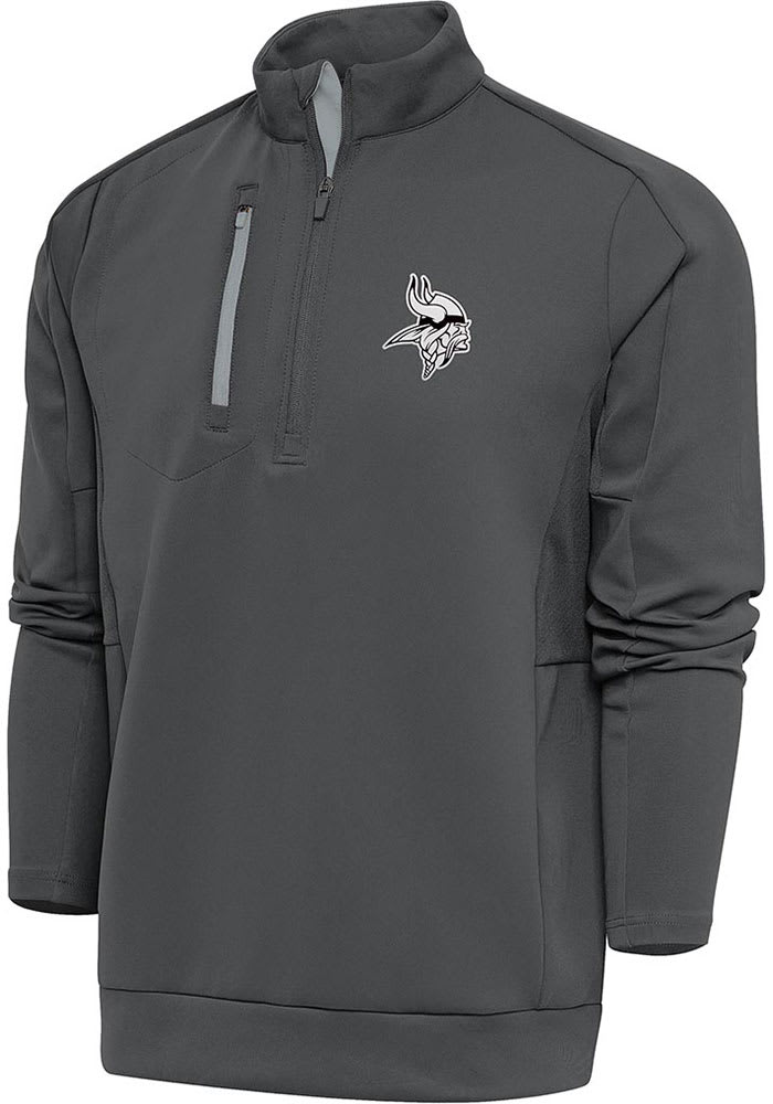 Antigua Minnesota Vikings Mens CARBON/SILVER Metallic Logo