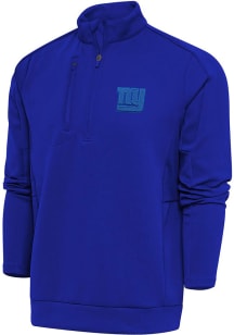 Antigua New York Giants Mens Blue Tonal Logo Generation Long Sleeve 1/4 Zip Pullover
