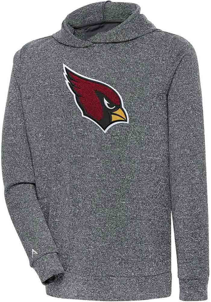 Antigua Arizona Cardinals Mens Charcoal Chenille Logo Absolute Long Sleeve Hoodie