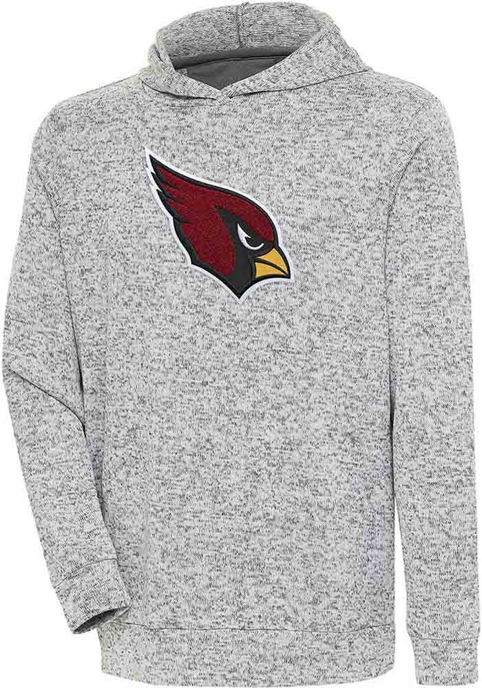 Antigua Arizona Cardinals Mens Grey Chenille Logo Absolute Long Sleeve Hoodie