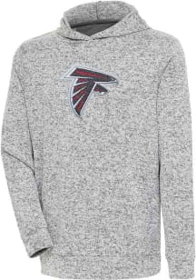 Antigua Atlanta Falcons Mens Grey Chenille Logo Absolute Long Sleeve Hoodie