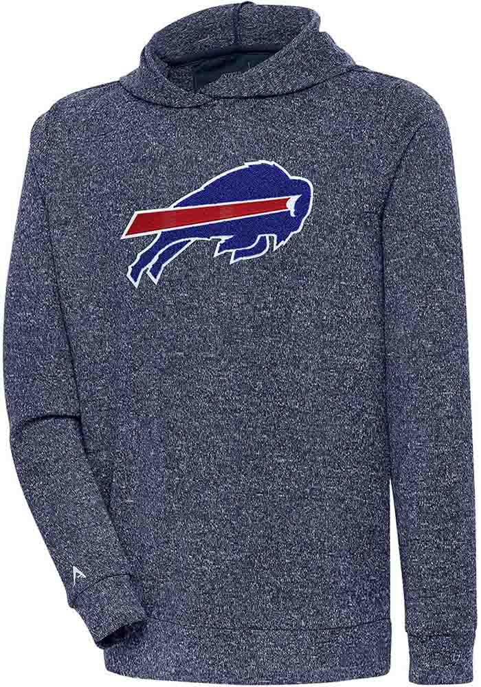 Antigua Buffalo Bills Navy Blue Chenille Logo Action Long Sleeve Hoodie, Navy Blue, 55% Cotton / 45% POLYESTER, Size M, Rally House