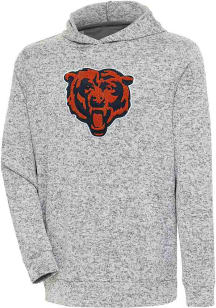 Antigua Chicago Bears Mens Grey Chenille Logo Absolute Long Sleeve Hoodie