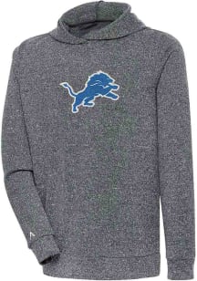 Antigua Detroit Lions Mens Charcoal Chenille Logo Absolute Long Sleeve Hoodie