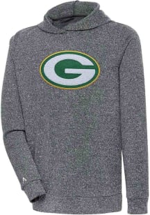 Antigua Green Bay Packers Mens Charcoal Chenille Logo Absolute Long Sleeve Hoodie