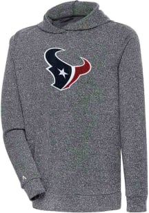 Antigua Houston Texans Mens Charcoal Chenille Logo Absolute Long Sleeve Hoodie