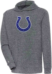 Antigua Indianapolis Colts Mens Charcoal Chenille Logo Absolute Long Sleeve Hoodie
