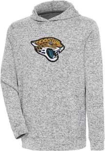 Antigua Jacksonville Jaguars Mens Grey Chenille Logo Absolute Long Sleeve Hoodie