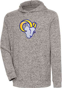 Antigua Los Angeles Rams Mens Oatmeal Chenille Logo Absolute Long Sleeve Hoodie