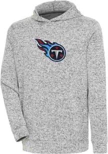 Antigua Tennessee Titans Mens Grey Chenille Logo Absolute Long Sleeve Hoodie