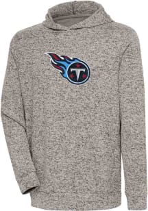 Antigua Tennessee Titans Mens Oatmeal Chenille Logo Absolute Long Sleeve Hoodie