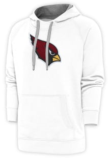Antigua Arizona Cardinals Mens White Chenille Logo Victory Long Sleeve Hoodie