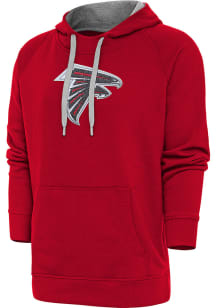 Antigua Atlanta Falcons Mens Red Chenille Logo Victory Long Sleeve Hoodie