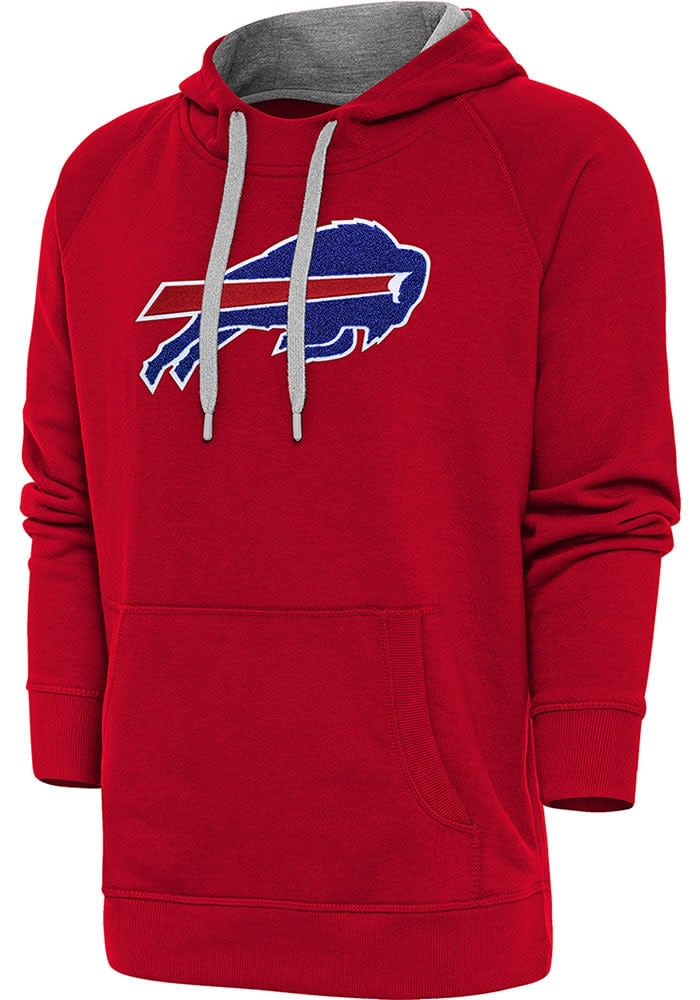 Men's Antigua Red Buffalo Bills Victory Pullover Hoodie