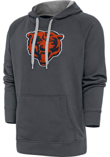 Antigua Chicago Bears Mens Charcoal Chenille Logo Victory Long Sleeve Hoodie