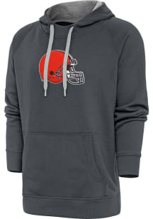 Antigua Cleveland Browns Mens Charcoal Chenille Logo Victory Long Sleeve Hoodie