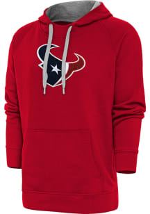 Antigua Houston Texans Mens Red Chenille Logo Victory Long Sleeve Hoodie