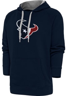 Antigua Houston Texans Mens Navy Blue Chenille Logo Victory Long Sleeve Hoodie