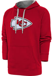 Antigua Kansas City Chiefs Mens Red Chenille Logo Victory Long Sleeve Hoodie
