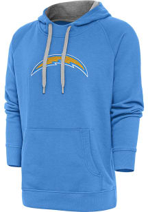 Antigua Los Angeles Chargers Mens Blue Chenille Logo Victory Long Sleeve Hoodie