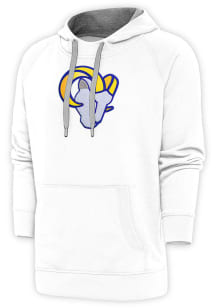 Antigua Los Angeles Rams Mens White Chenille Logo Victory Long Sleeve Hoodie
