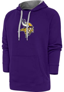 Antigua Minnesota Vikings Mens Purple Chenille Logo Victory Long Sleeve Hoodie