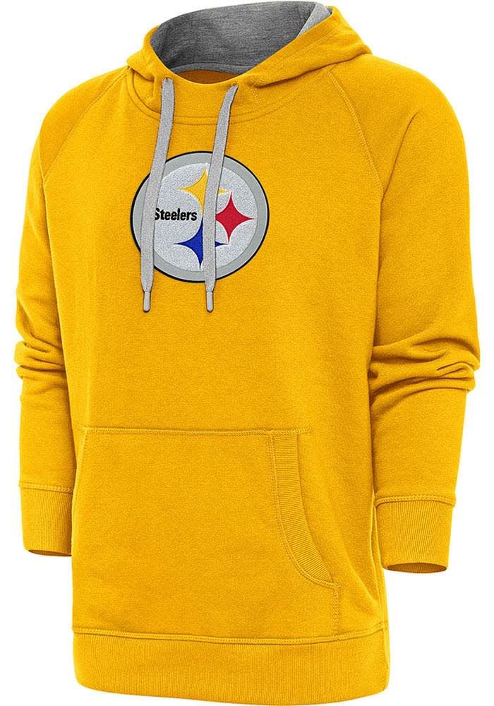 Antigua Pittsburgh Steelers Mens Black Victory Long Sleeve Hoodie