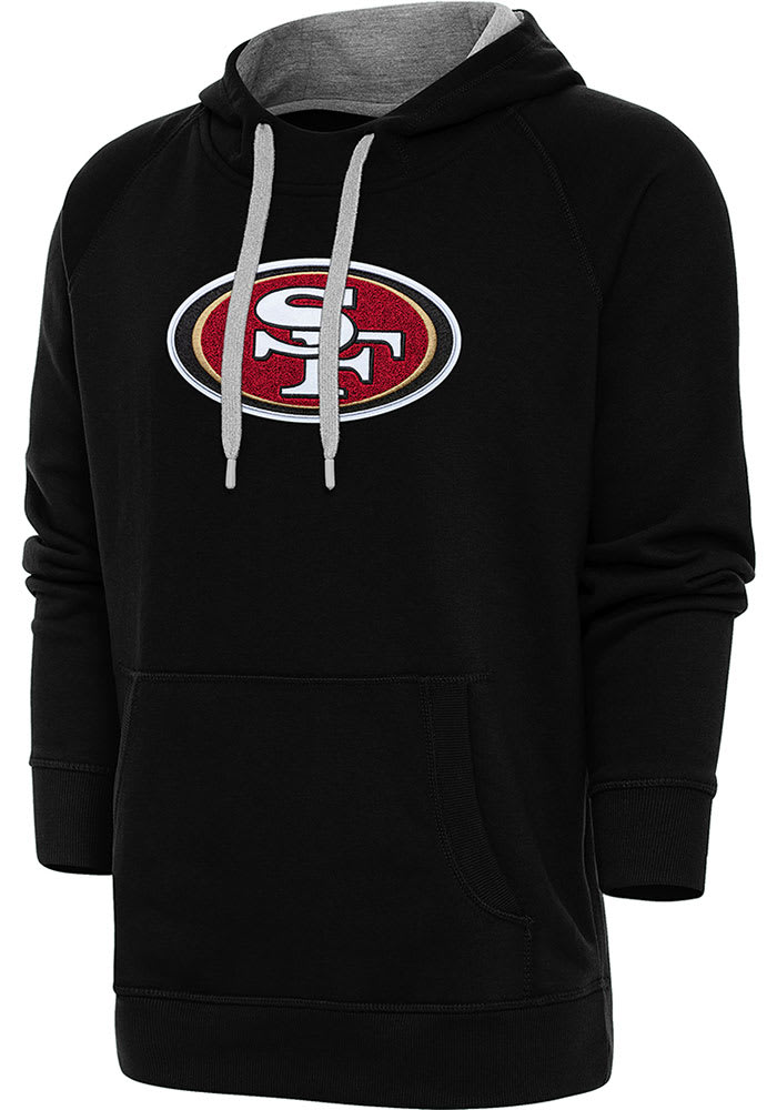 Antigua San Francisco 49ers Mens BLACK Full Front Chenille Victory