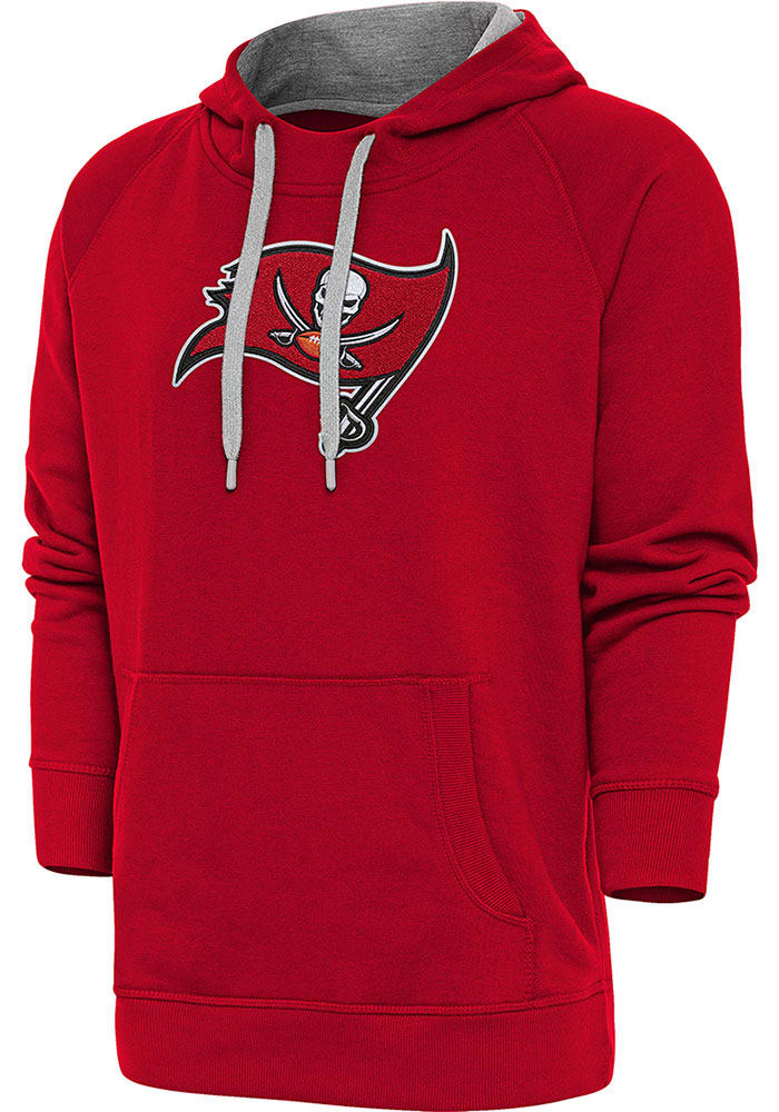 Men's Antigua White Tampa Bay Buccaneers Victory Pullover Hoodie