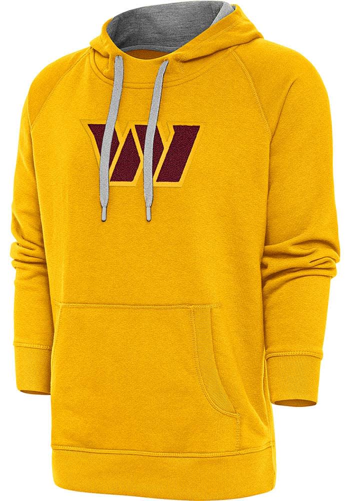 Men's Antigua Black Washington Commanders Victory Pullover Hoodie