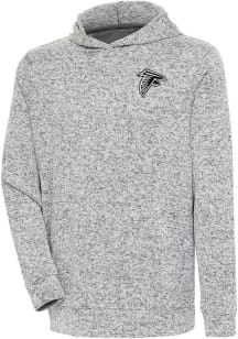 Antigua Atlanta Falcons Mens Grey Metallic Logo Absolute Long Sleeve Hoodie
