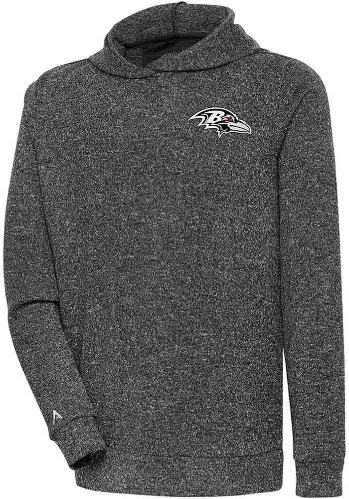 Antigua Baltimore Ravens Black Absolute Long Sleeve Hoodie, Black, 100% POLYESTER, Size 2XL, Rally House