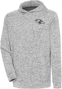 Antigua Baltimore Ravens Mens Grey Metallic Logo Absolute Long Sleeve Hoodie