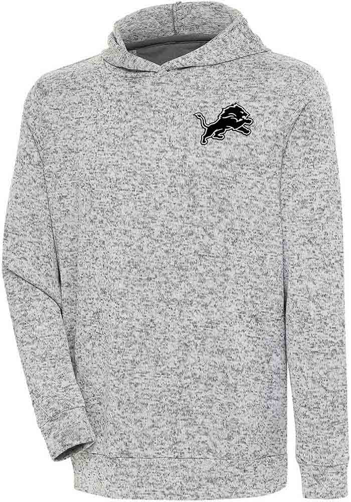 Men's Antigua Black Detroit Lions Victory Pullover Sweatshirt Size: Small