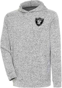 Antigua Las Vegas Raiders Mens Grey Metallic Logo Absolute Long Sleeve Hoodie
