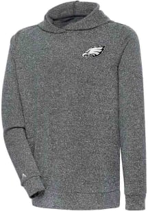 Antigua Philadelphia Eagles Mens Charcoal Metallic Logo Absolute Long Sleeve Hoodie