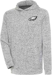 Antigua Philadelphia Eagles Mens Grey Metallic Logo Absolute Long Sleeve Hoodie