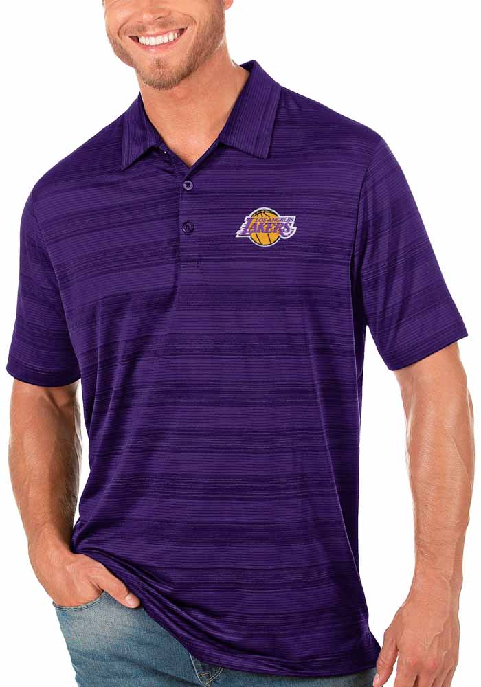 Antigua Los Angeles Lakers Mens Purple Compass Short Sleeve Polo